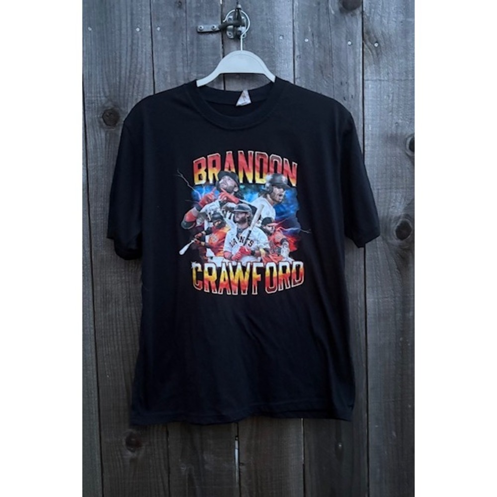 Brandon Crawford San Francisco Giants Graphic T-Shirt Mens Medium Black MLB‎ Tee